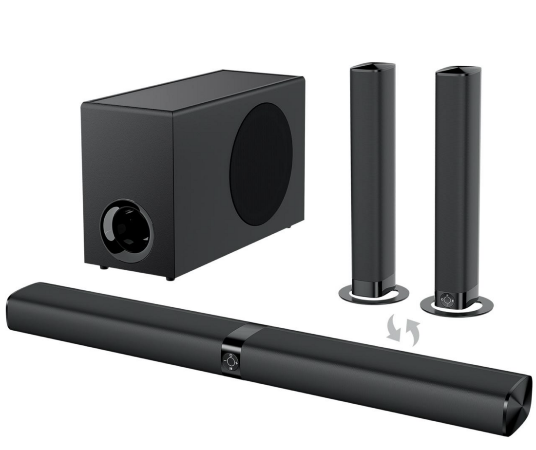Soundbar ROTTER Negru cu subwoofer și boxe detașabile